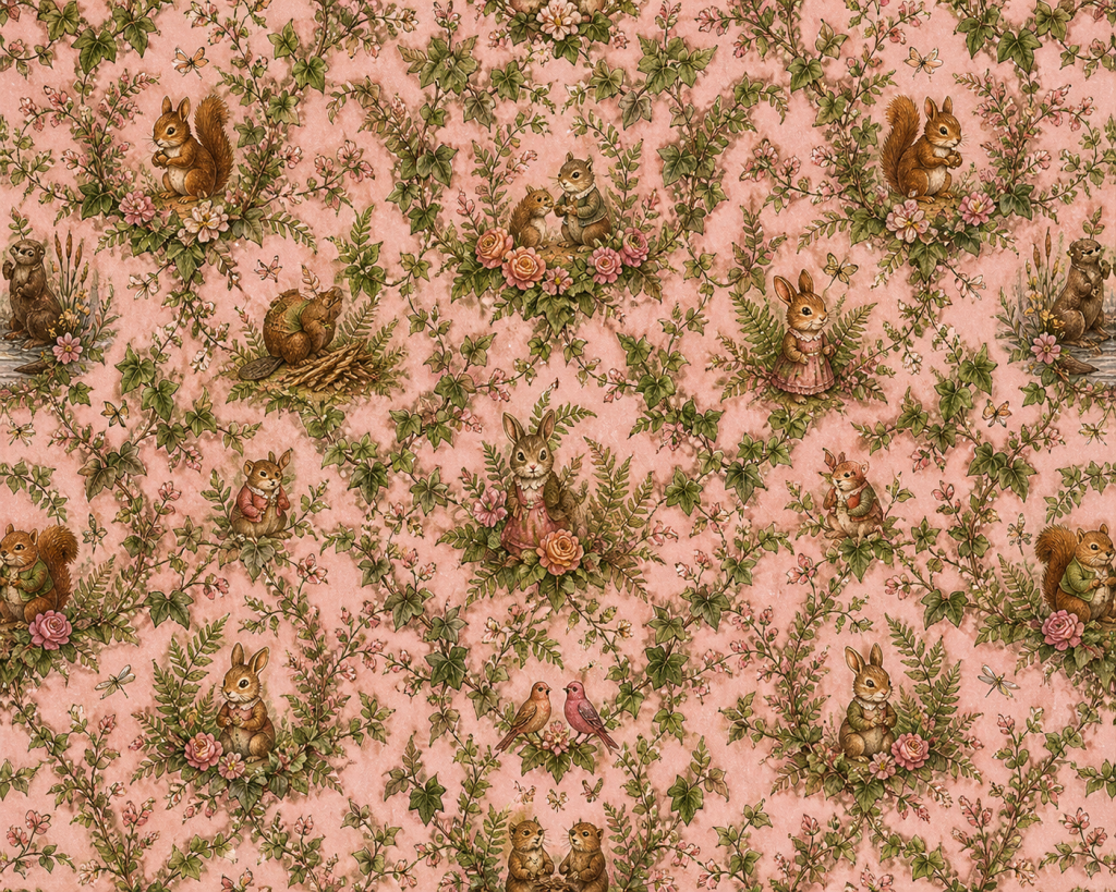 ShalomDome HOME whimsical woodland creatures and floral tapestry